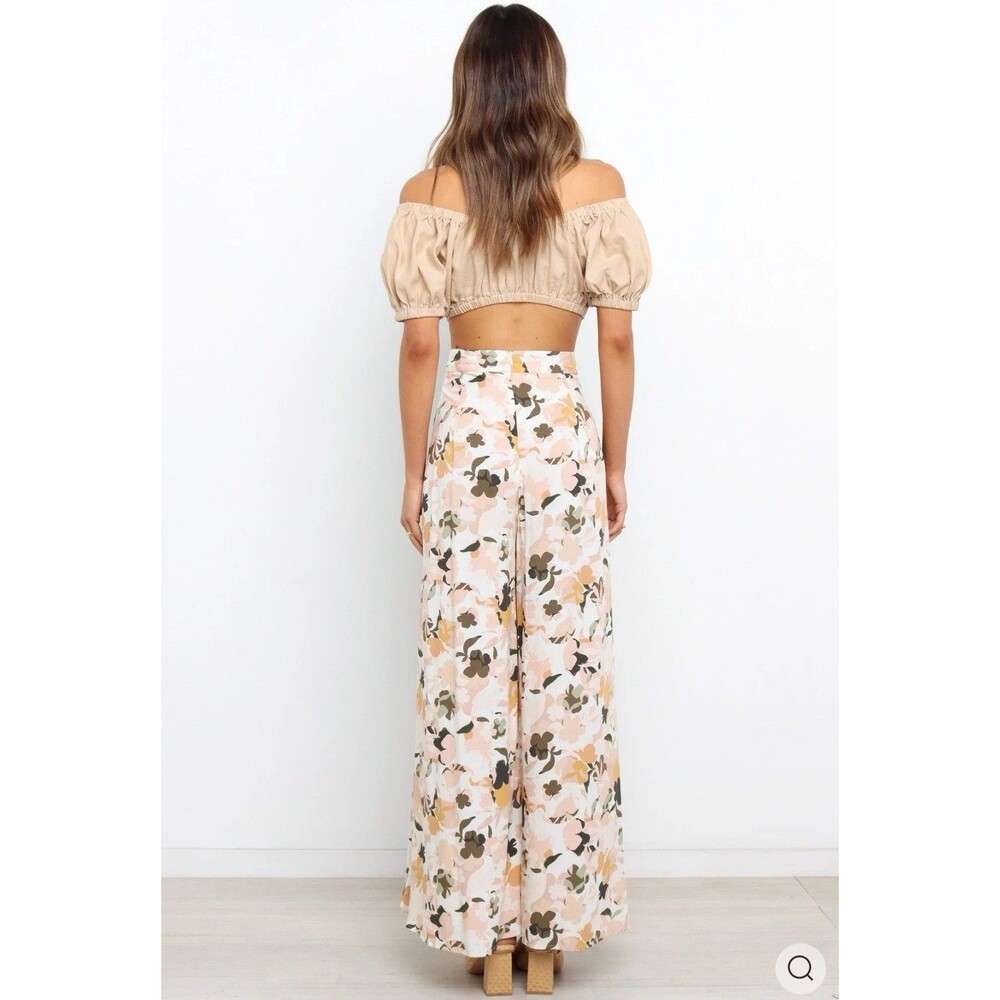 NEW Petal & Pup Lessie Pants in Blush Size 12 High Waist Wide Leg Rayon Floral - Picture 11 of 11